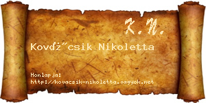 Kovácsik Nikoletta névjegykártya