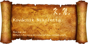 Kovácsik Nikoletta névjegykártya